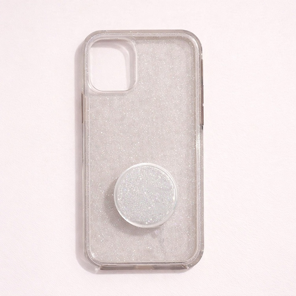 [BOGO] OtterBox Silver Sparkle iPhone 12 Case w/‎ Liquid Glitter Popsocket